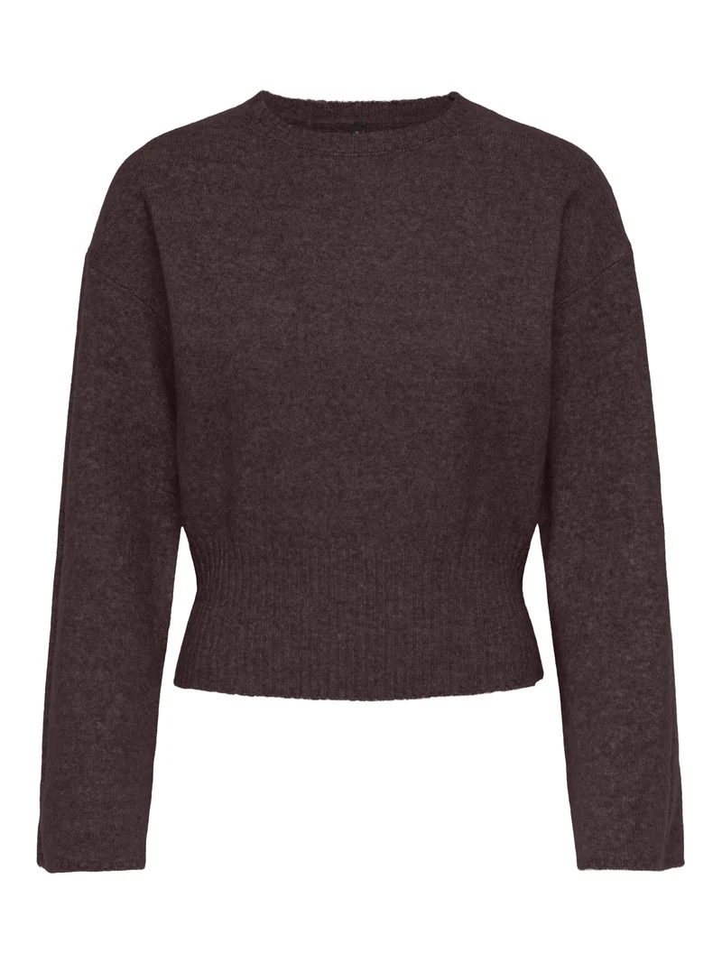 ONLMACEY LS O-NECK KNT, Coffee Bean/Melange