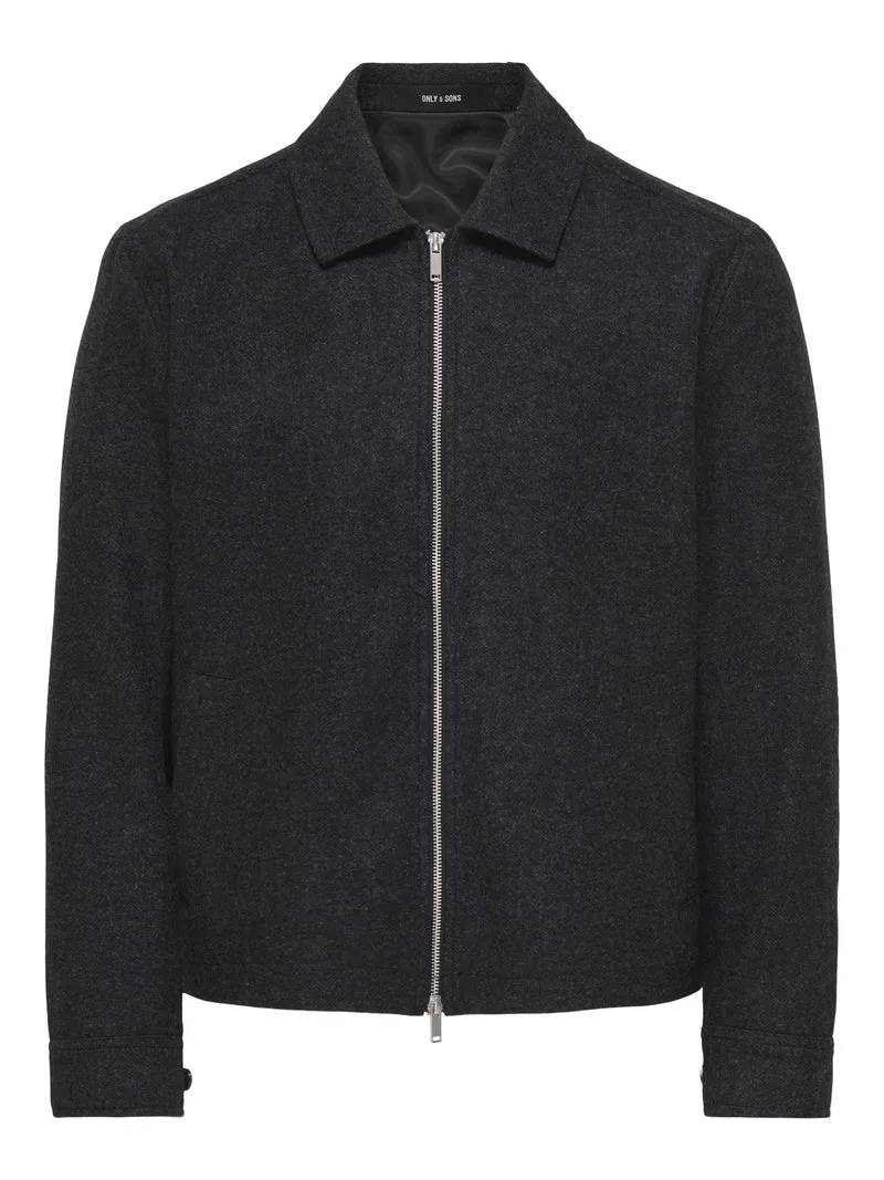 ONSOWEN WOOL JACKET OTW FRML, Black Melange/Black Herringbone
