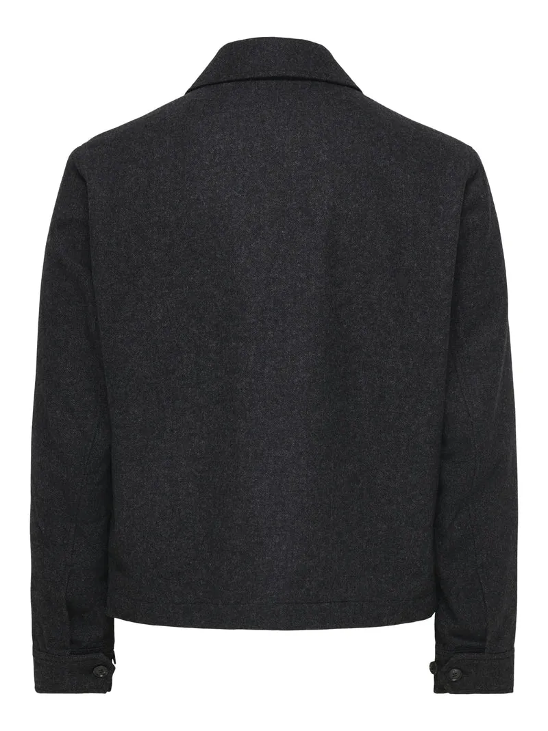 ONSOWEN WOOL JACKET OTW FRML, Black Melange/Black Herringbone