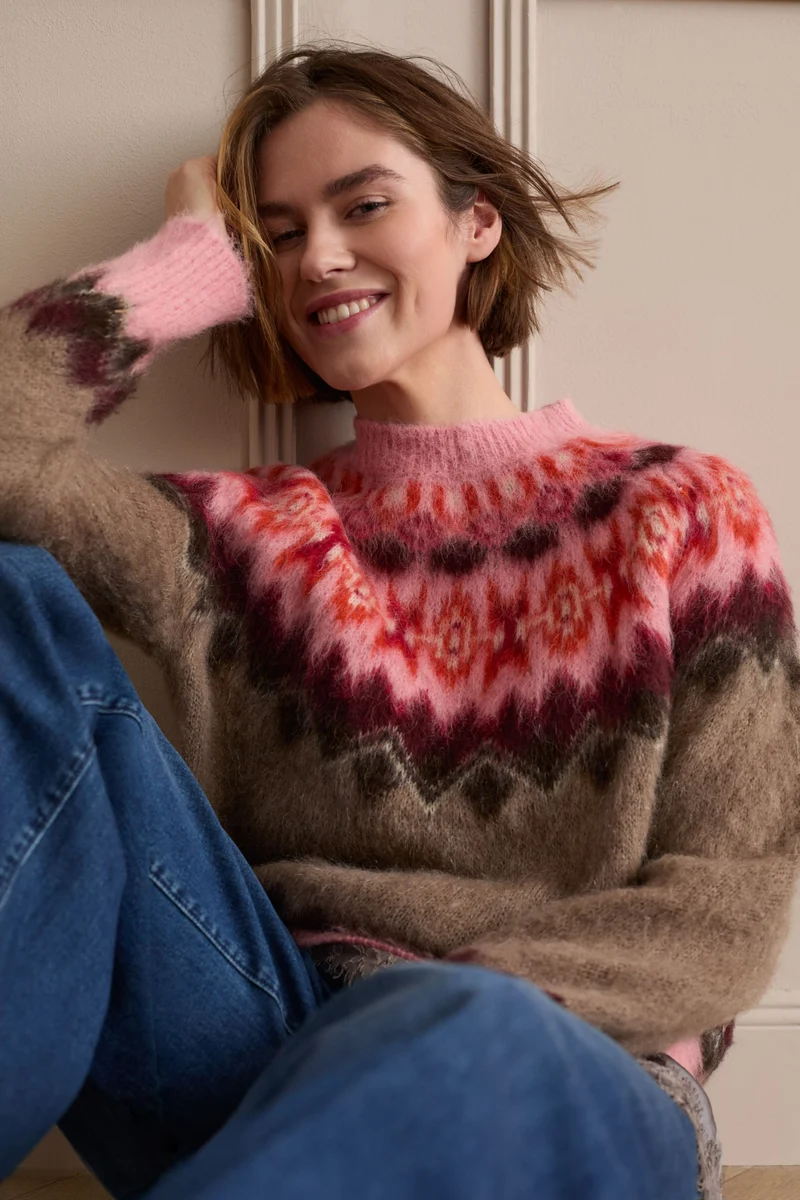 Pullover, lt brown rose