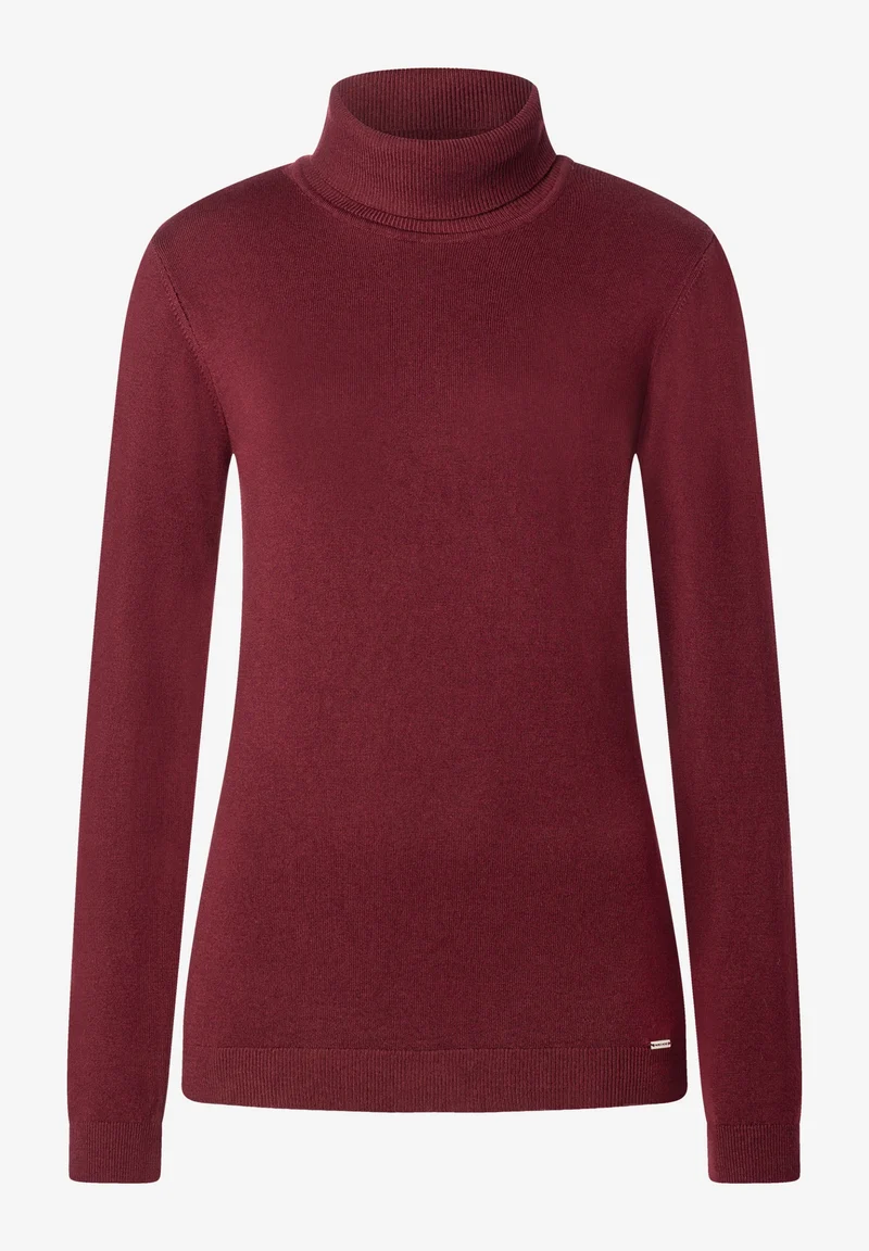 Turtleneck Pullover, pomegranate red