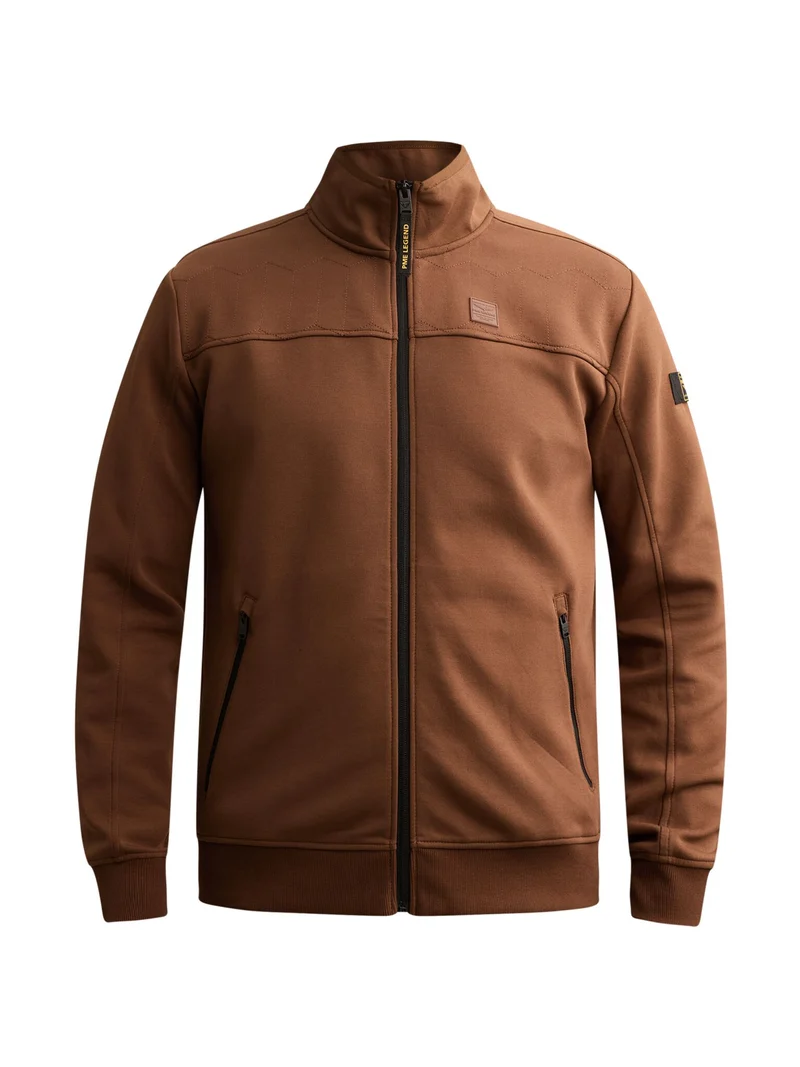 Zip jacket interlock sweat, Cappuccino