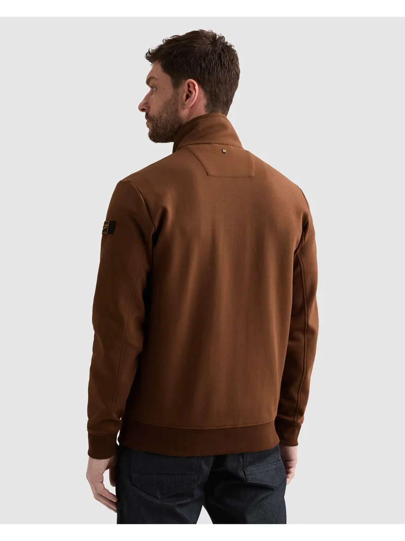 Zip jacket interlock sweat, Cappuccino