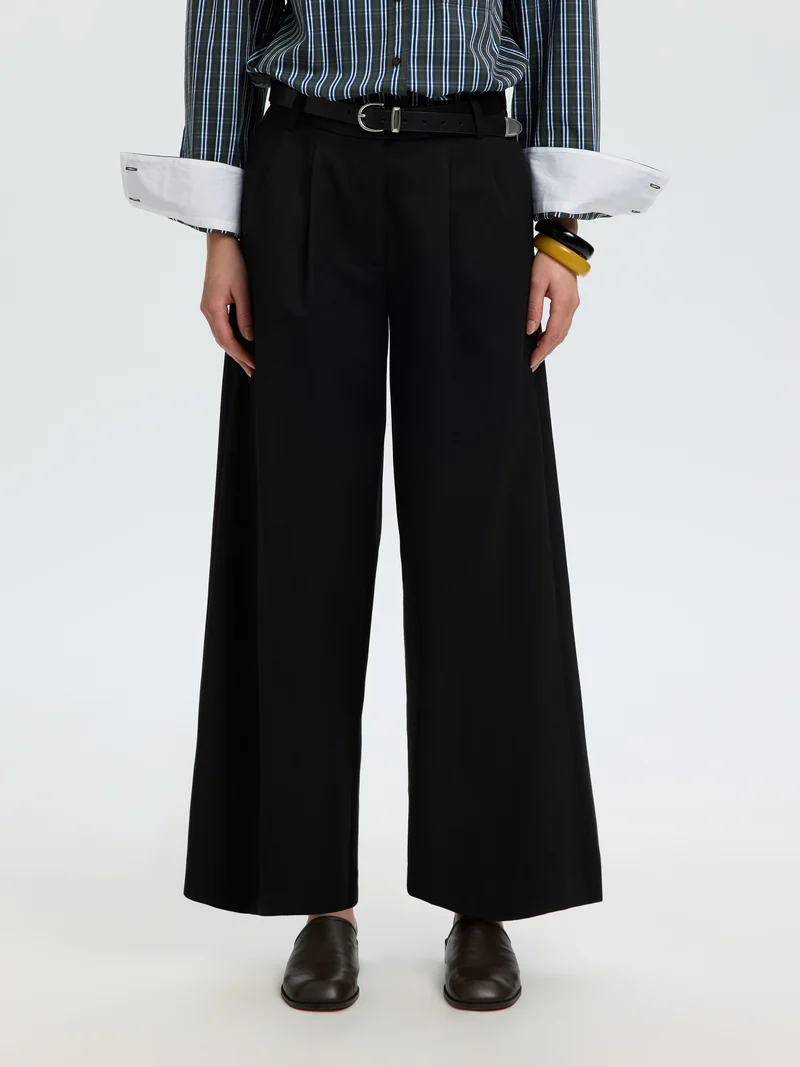 SLWEXTRA WIDE HW THILDE PANT, Black