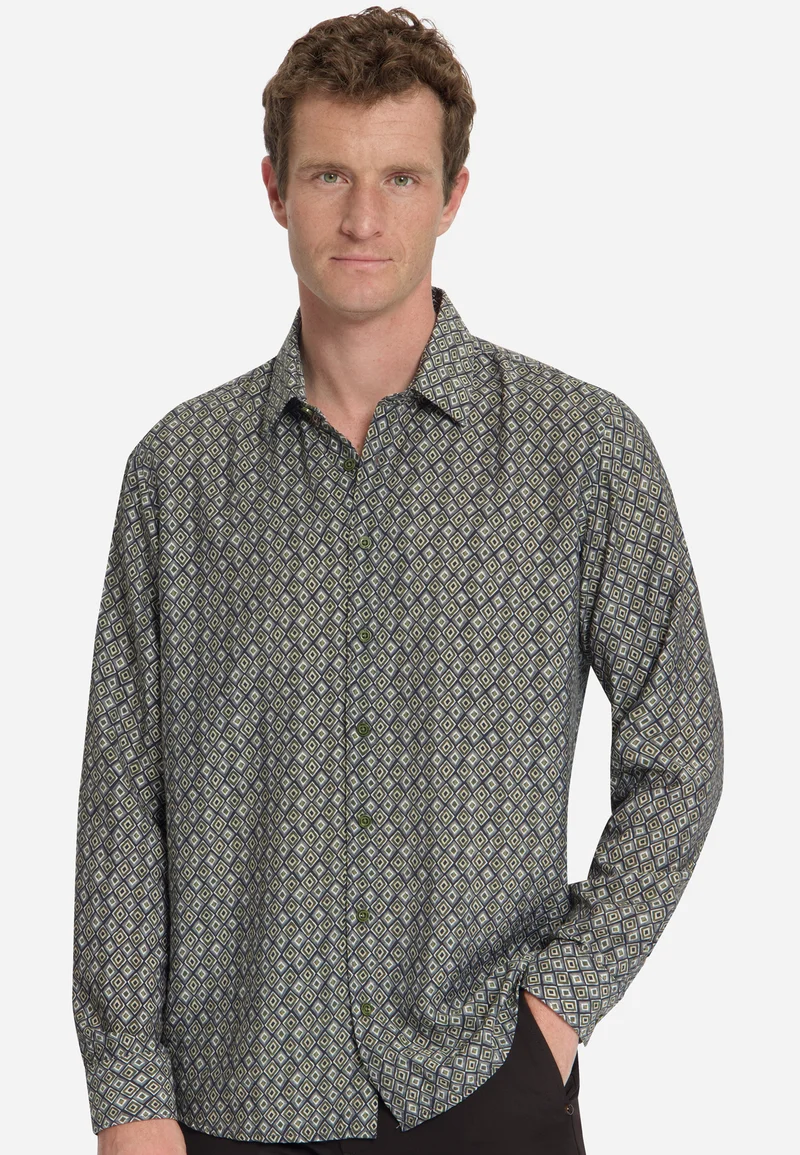 Shirt Allover Printed, Moss