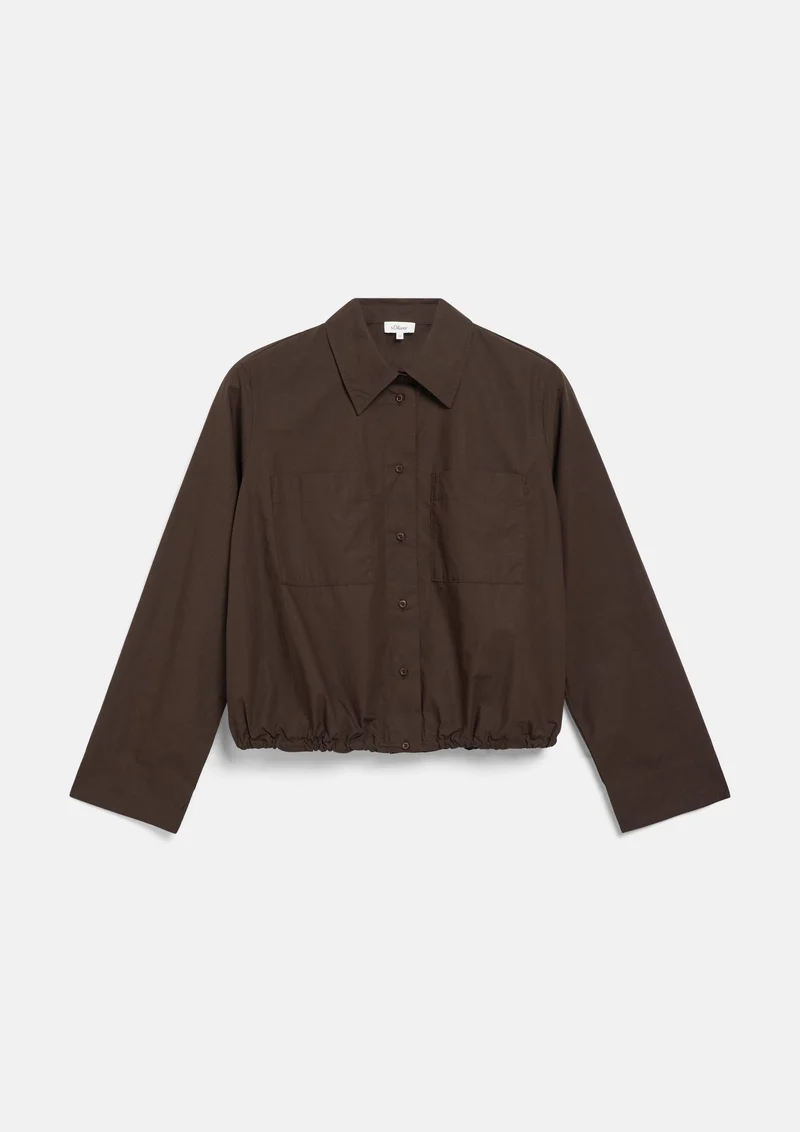 s.Oliver - Verkürzte Bluse mit O-Shape - Farbe: Dunkelbraun