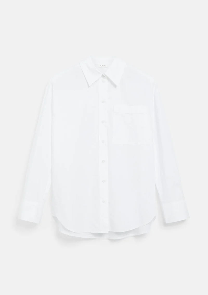 s.Oliver - Poplin-Bluse mit Brusttasche - Farbe: Weiss
