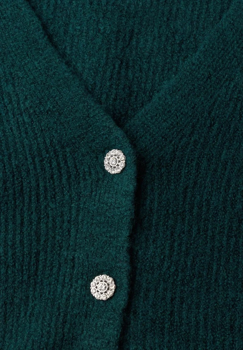 V-neck cardigan, mossed green mel.