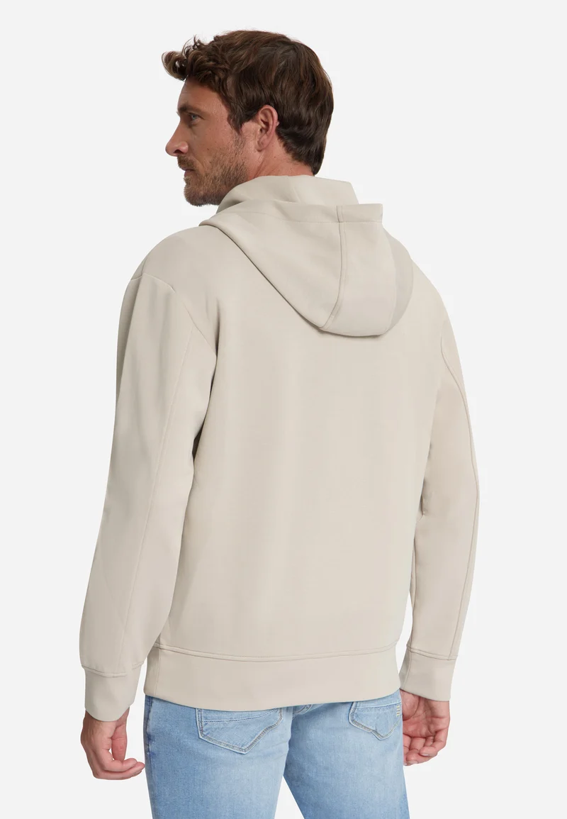 Sweater Full Zip Hooded, Cement