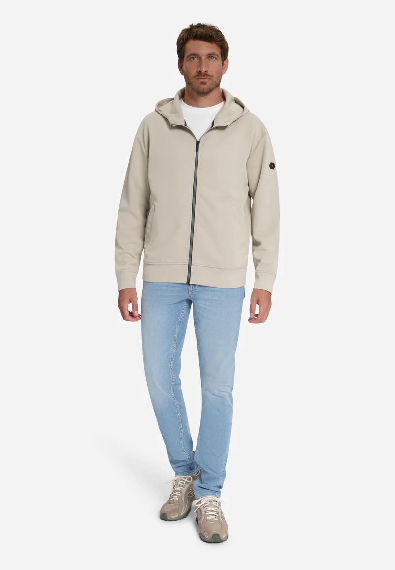 Sweater Full Zip Hooded, Cement