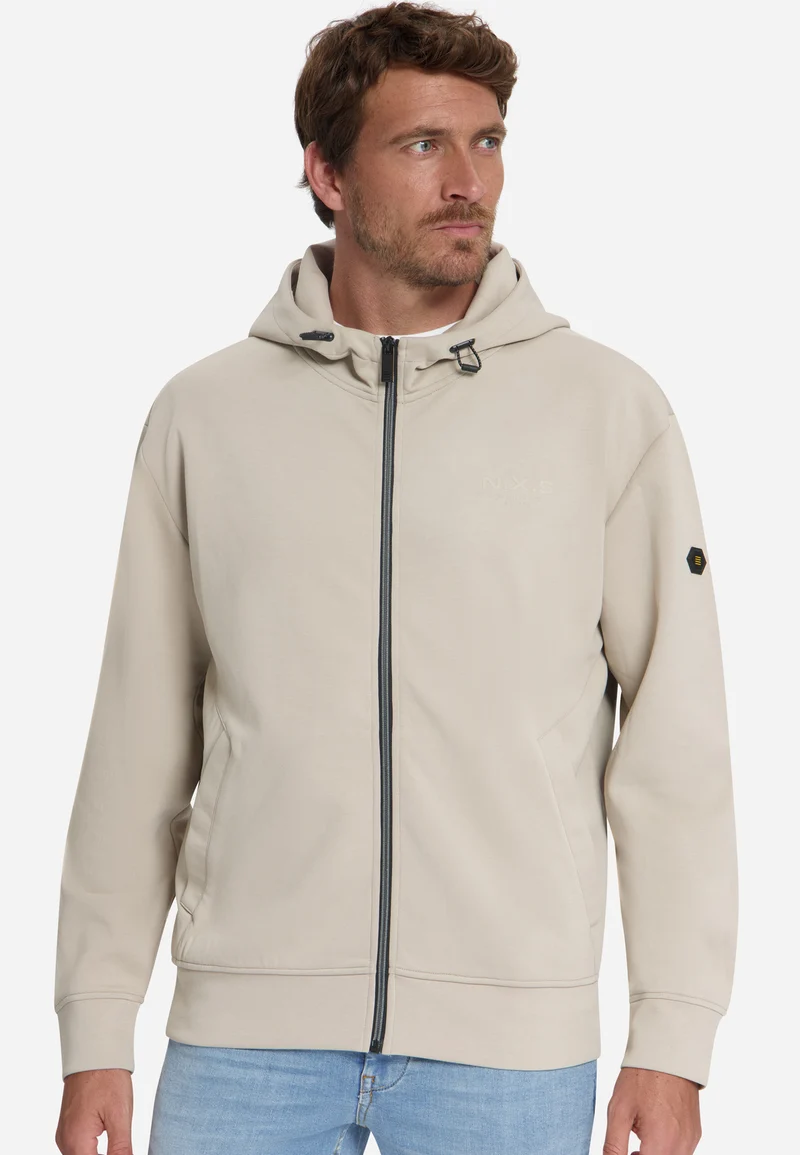 Sweater Full Zip Hooded, Cement