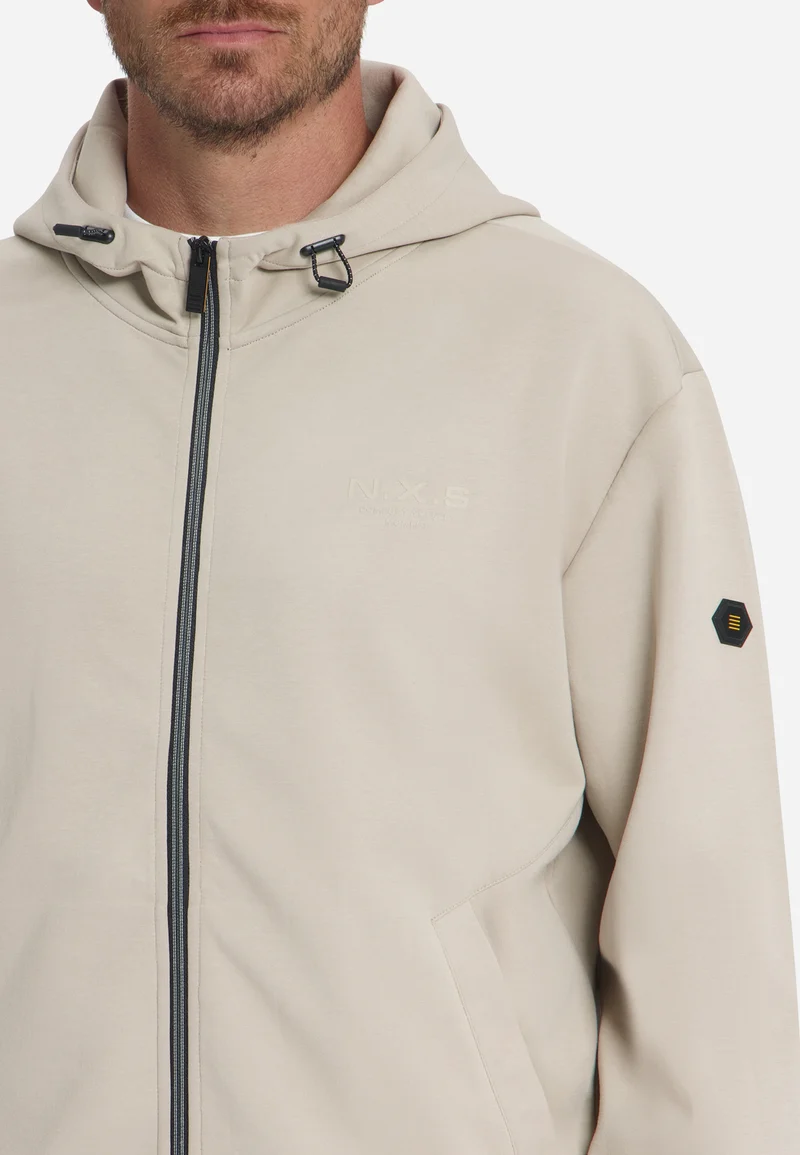 Sweater Full Zip Hooded, Cement