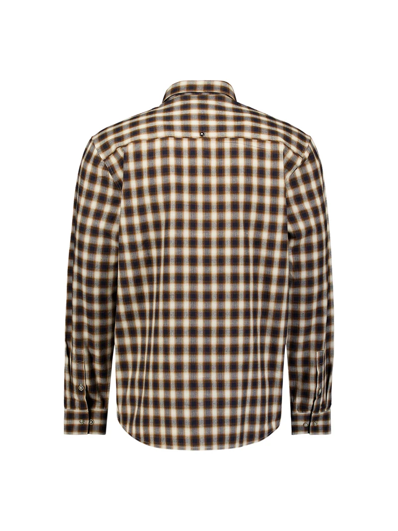 Shirt Yarn Dyed Check, Herringbone Weave, Caramel