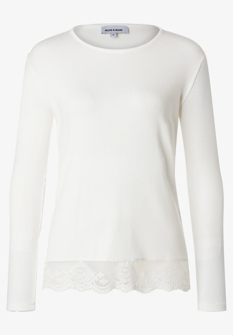 Longsleeve with Lace at Seam, off white
