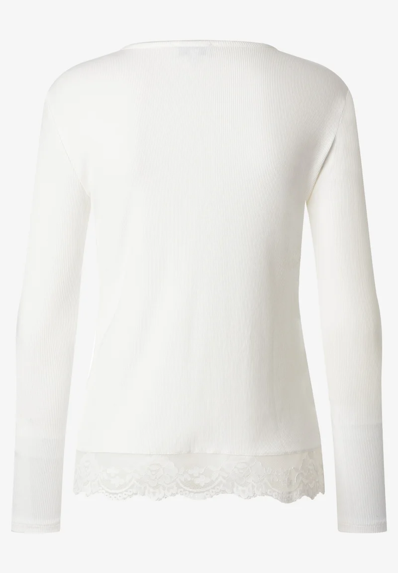 Longsleeve with Lace at Seam, off white