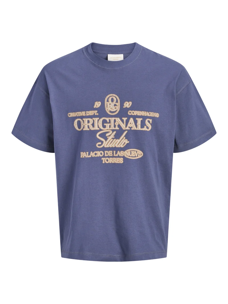 JORCHAMBERI TYPO TEE SS CN, Crown Blue