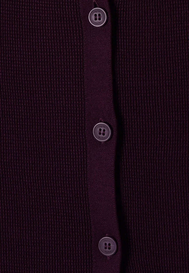 NOS_Structured V-Neck Cardigan, eggplant red