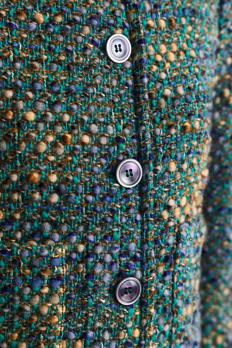 Boxy Boucle Jacket, blue jewel