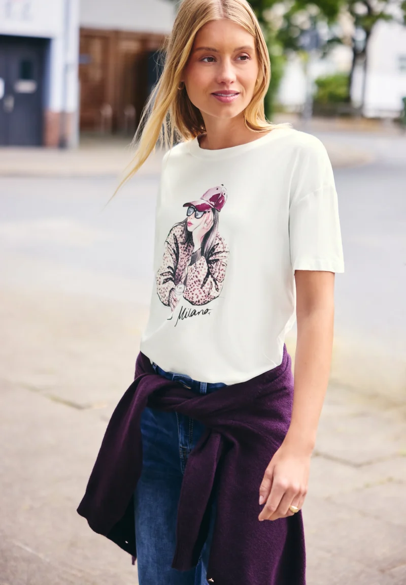 Studio_Lady print shirt, off white