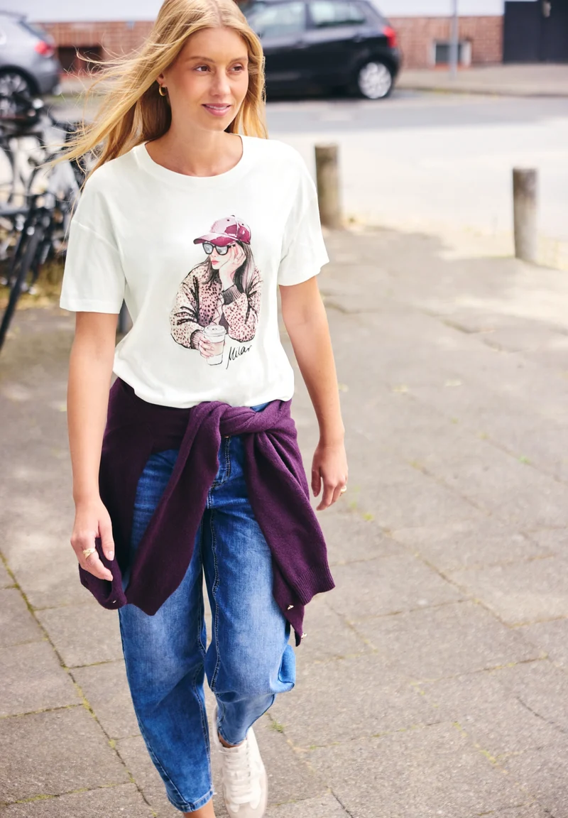 Studio_Lady print shirt, off white
