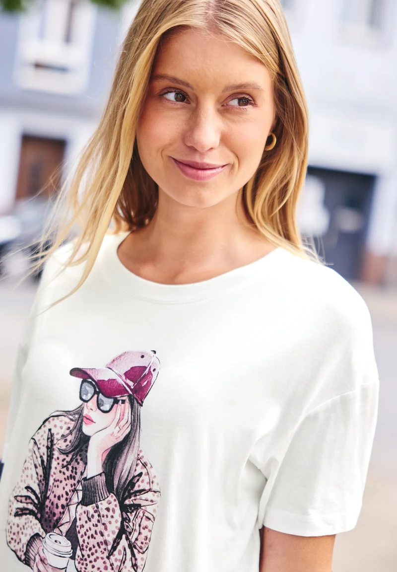 Studio_Lady print shirt, off white