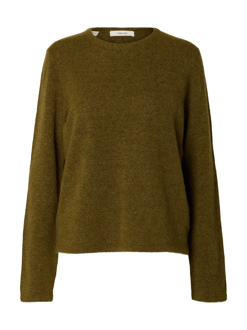 SLWLULU NEW LS KNIT O-NECK NOOS, Fir Green/MELANGE