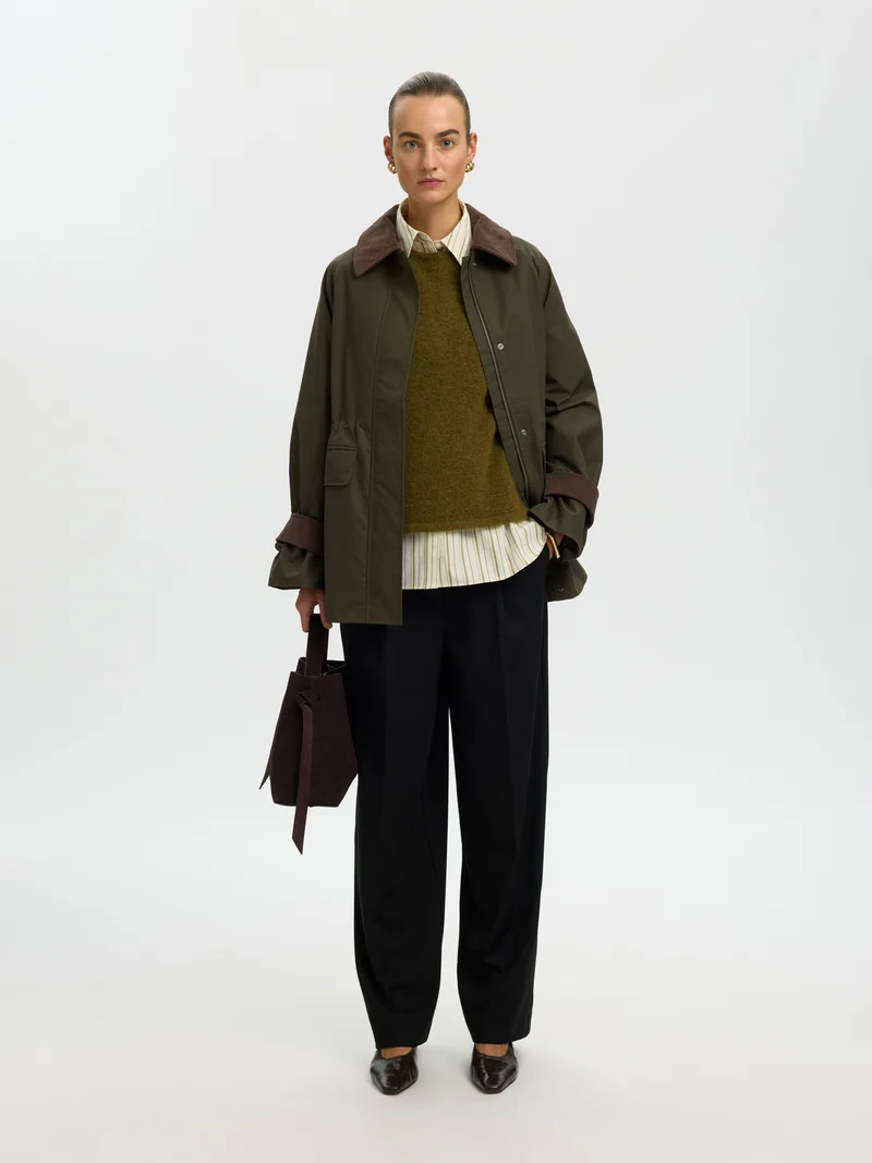 SLWLULU NEW LS KNIT O-NECK NOOS, Fir Green/MELANGE