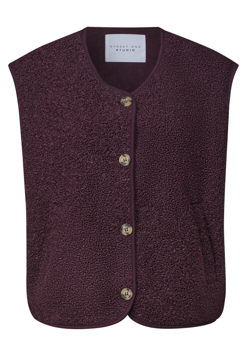 Studio_Cool teddy vest w.horn, very berry