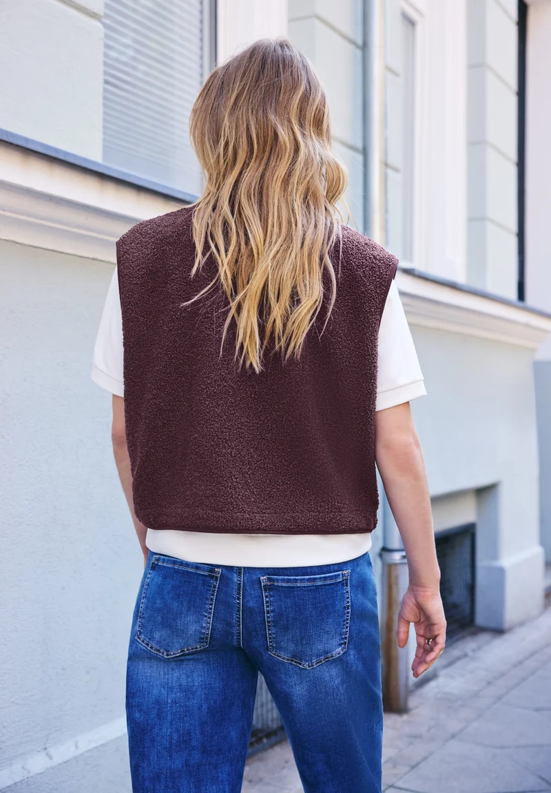 Studio_Cool teddy vest w.horn, very berry