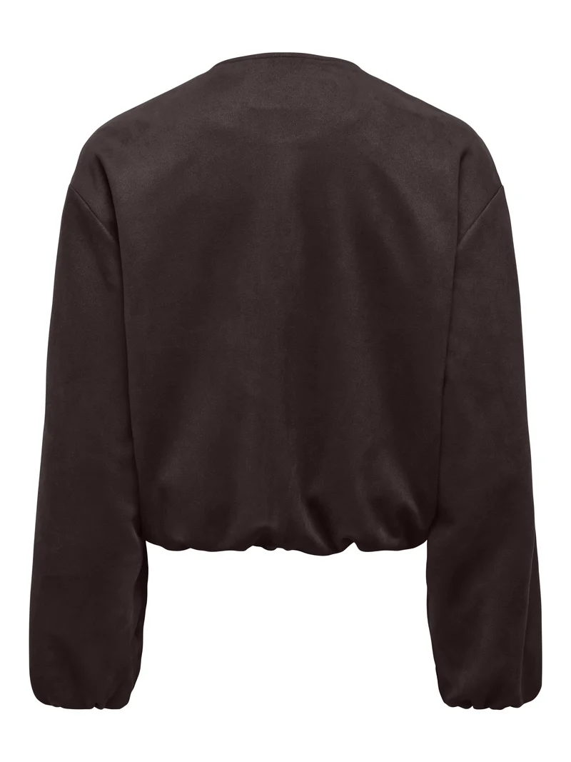 JDYNIA FAUX SUEDE BALLOON JACKET OT, Chocolate Torte/GUN METAL TRIM