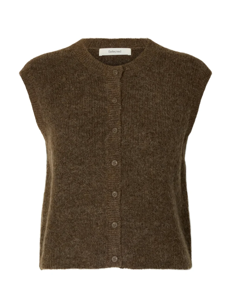 SLWLULU SL BUTTON O-NECK VEST NOOS, Dachshund/Melange