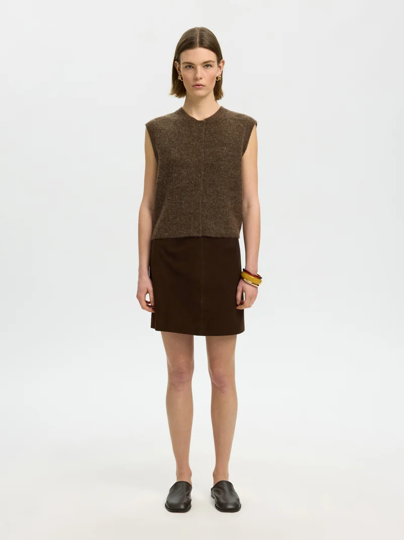 SLWLULU SL BUTTON O-NECK VEST NOOS, Dachshund/Melange