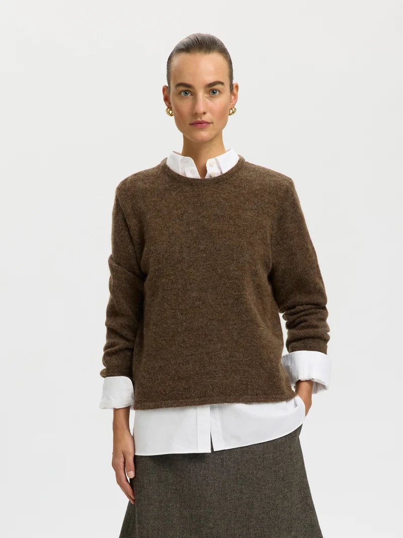 SLWLULU NEW LS KNIT O-NECK NOOS, Dachshund/MELANGE