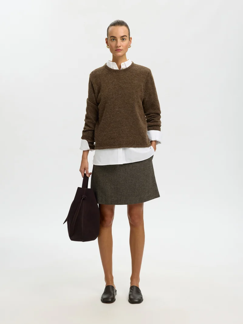 SLWLULU NEW LS KNIT O-NECK NOOS, Dachshund/MELANGE
