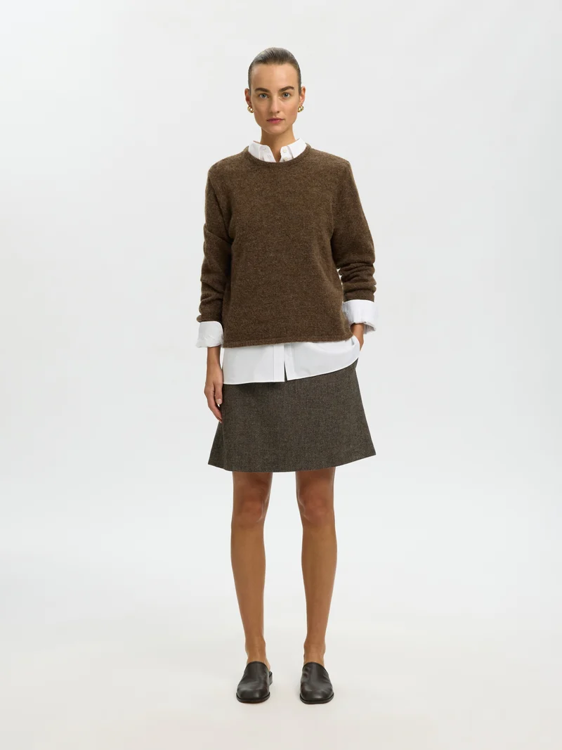 SLWLULU NEW LS KNIT O-NECK NOOS, Dachshund/MELANGE