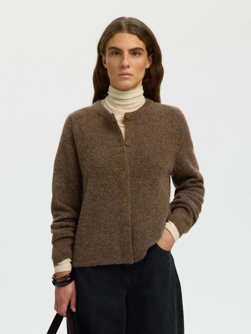 SLWLULU NEW LS KNIT CARDIGAN NOOS, Dachshund/MELANGE