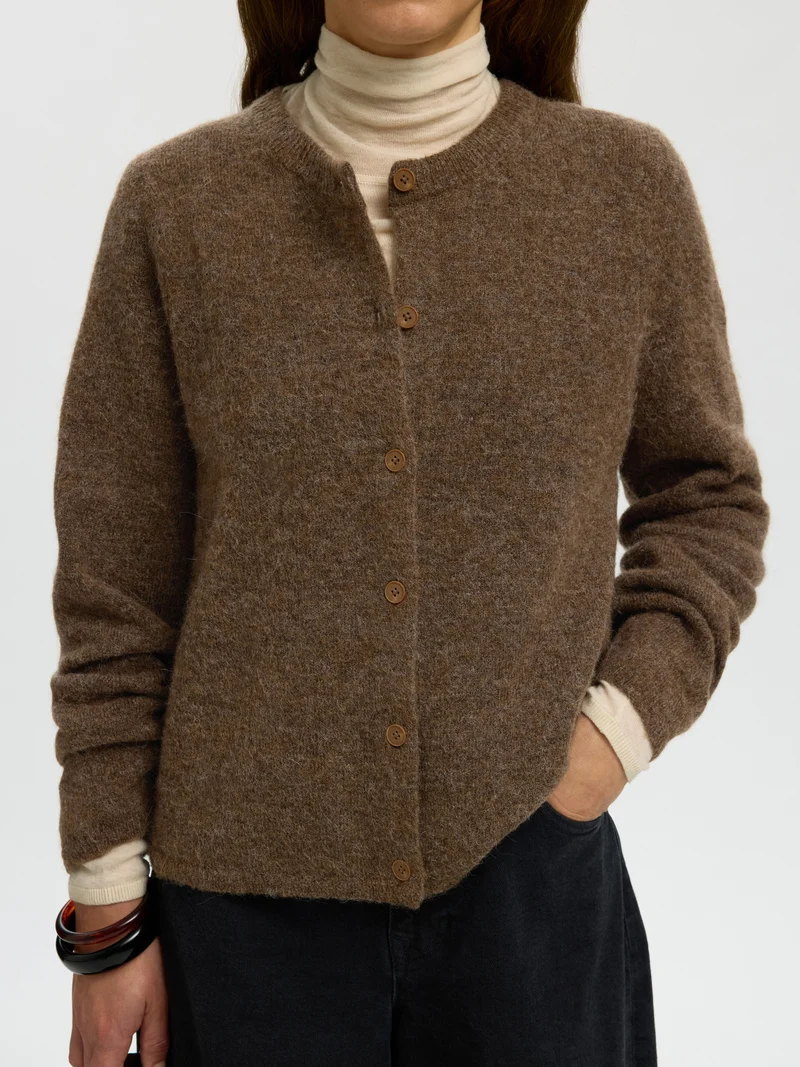 SLWLULU NEW LS KNIT CARDIGAN NOOS, Dachshund/MELANGE