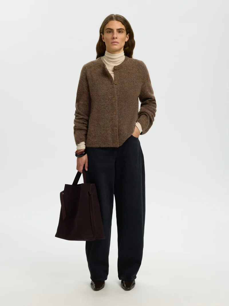 SLWLULU NEW LS KNIT CARDIGAN NOOS, Dachshund/MELANGE
