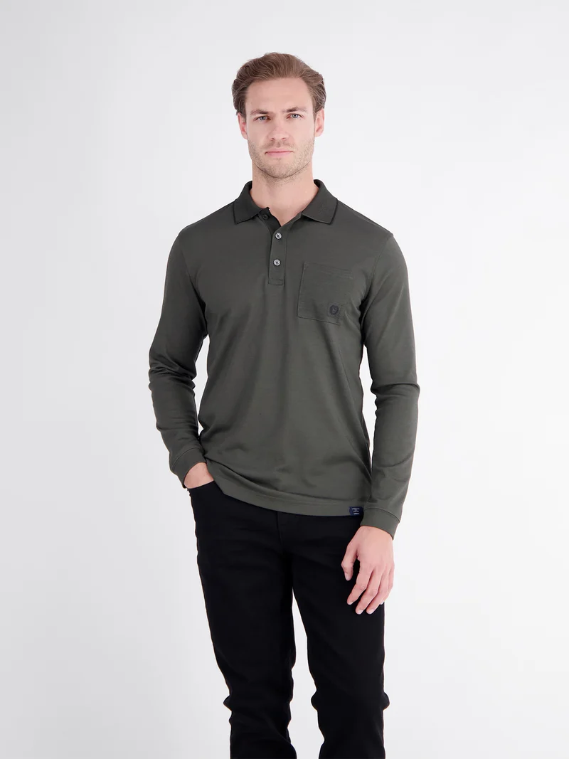 POLO/RUGBY 1/1 ARM (MIT K, BLACK