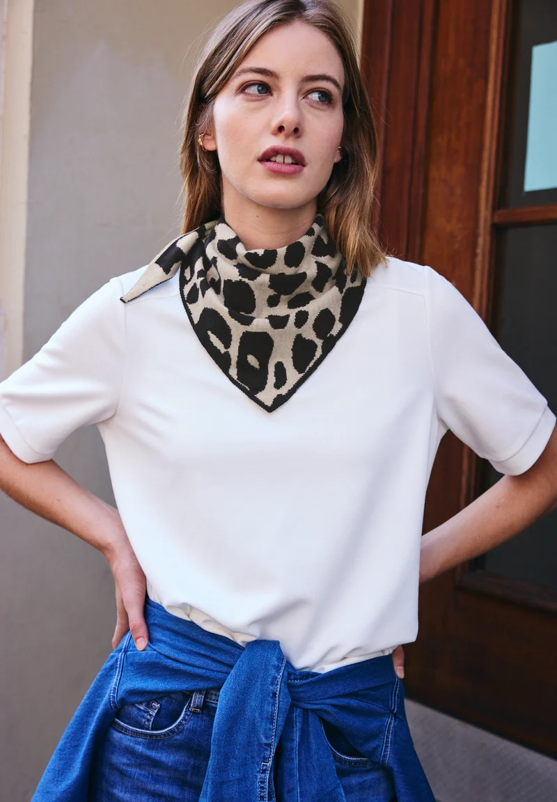 Studio_Small Fine Knit Jacquar, biscuit sand mel.