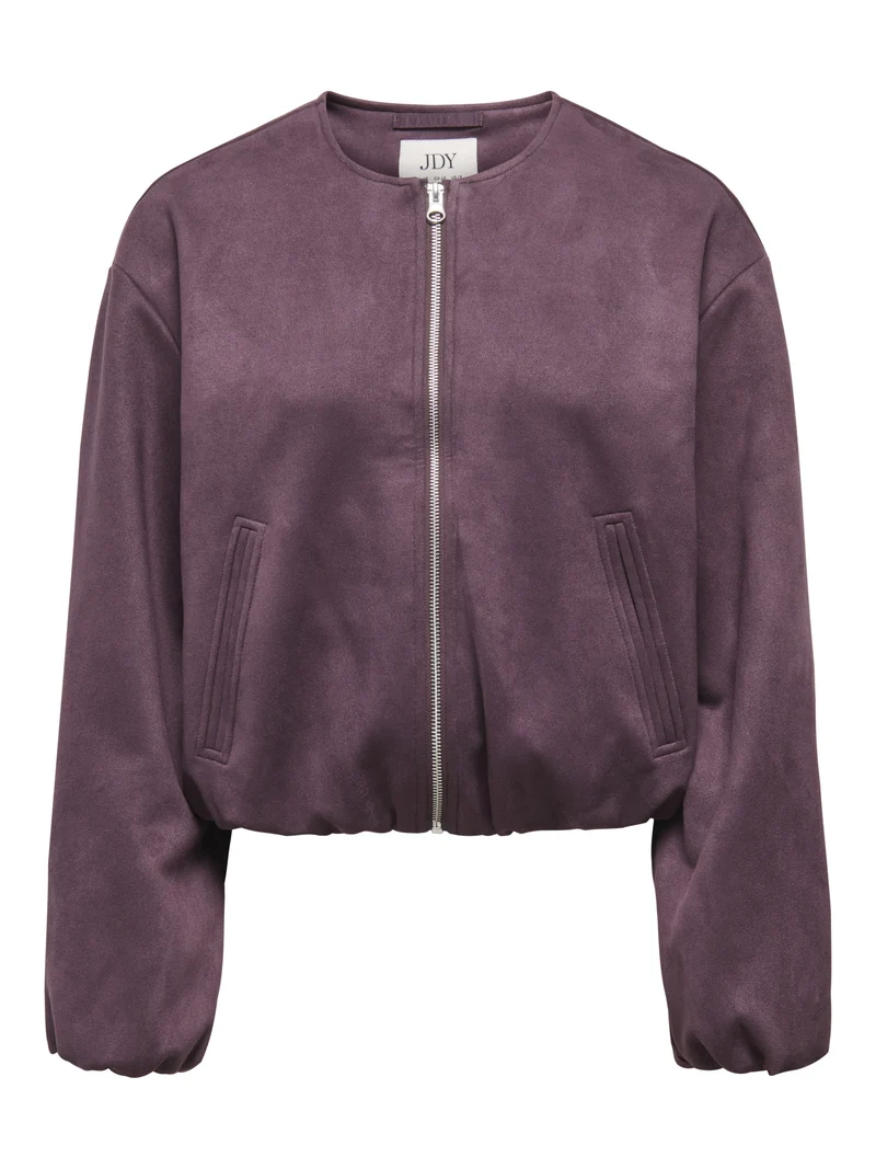 JDYNIA FAUX SUEDE BALLOON JACKET OT, Huckleberry/SILVER TRIM