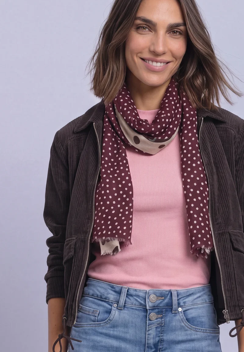 Printed Modal Longscarf, rustic rouge
