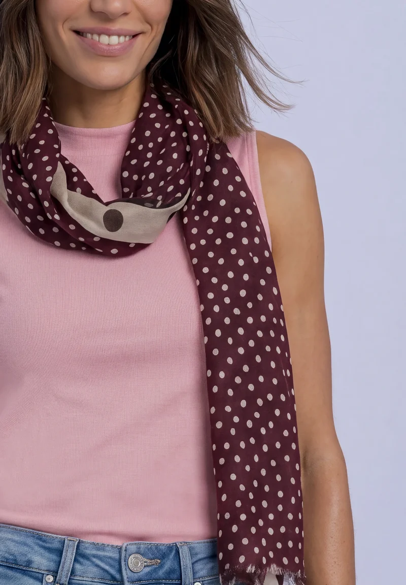 Printed Modal Longscarf, rustic rouge