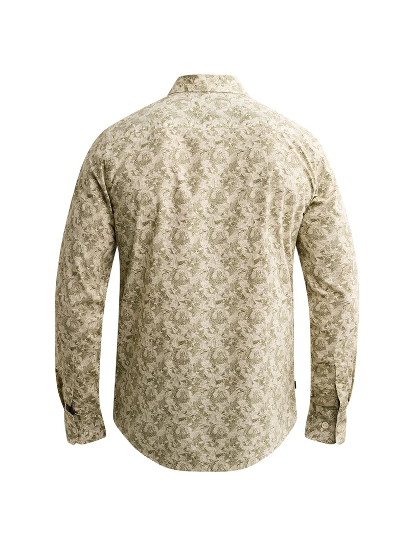 Long sleeve shirt Print on poplin, Bone White