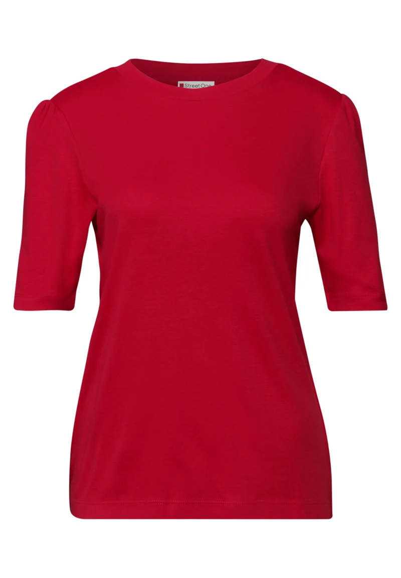 LTD QR basic shirt w.puff slee, racing red