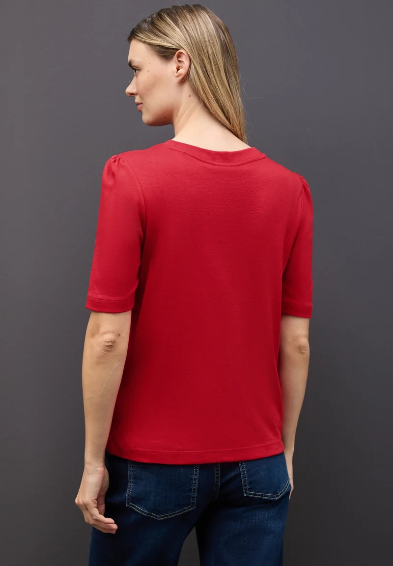 LTD QR basic shirt w.puff slee, racing red