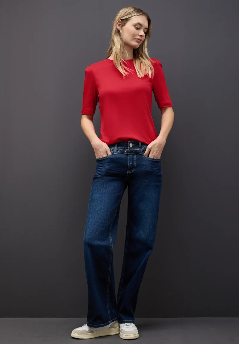 LTD QR basic shirt w.puff slee, racing red