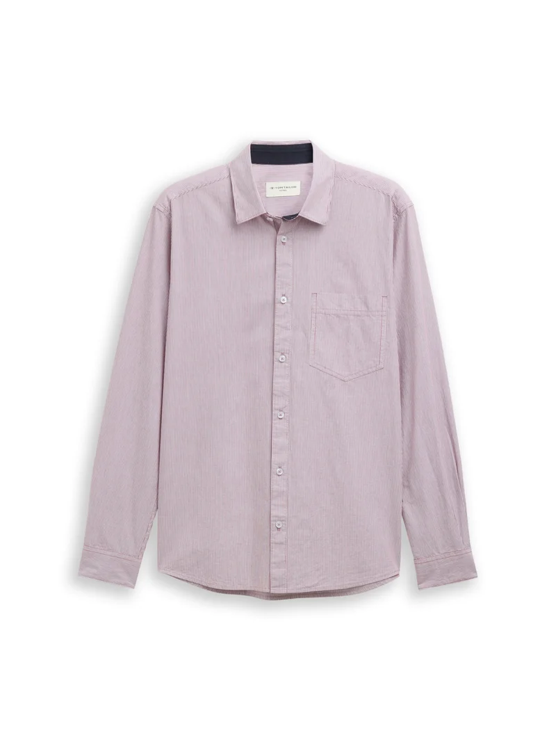 fitted striped shirt, red stripe