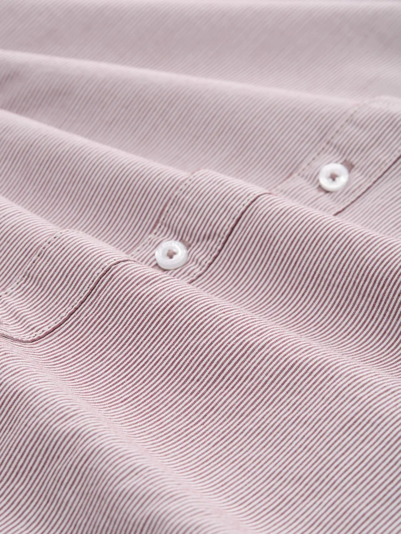 fitted striped shirt, red stripe