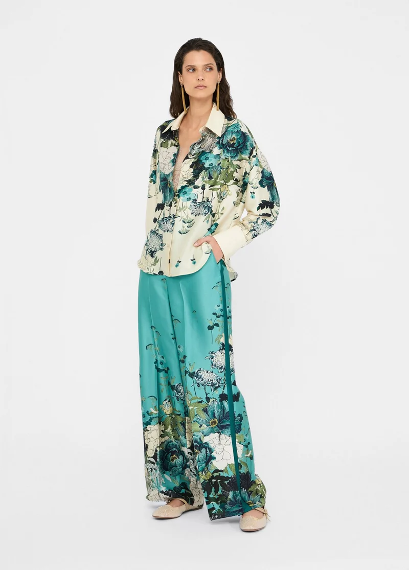 Printed Twill Trousers